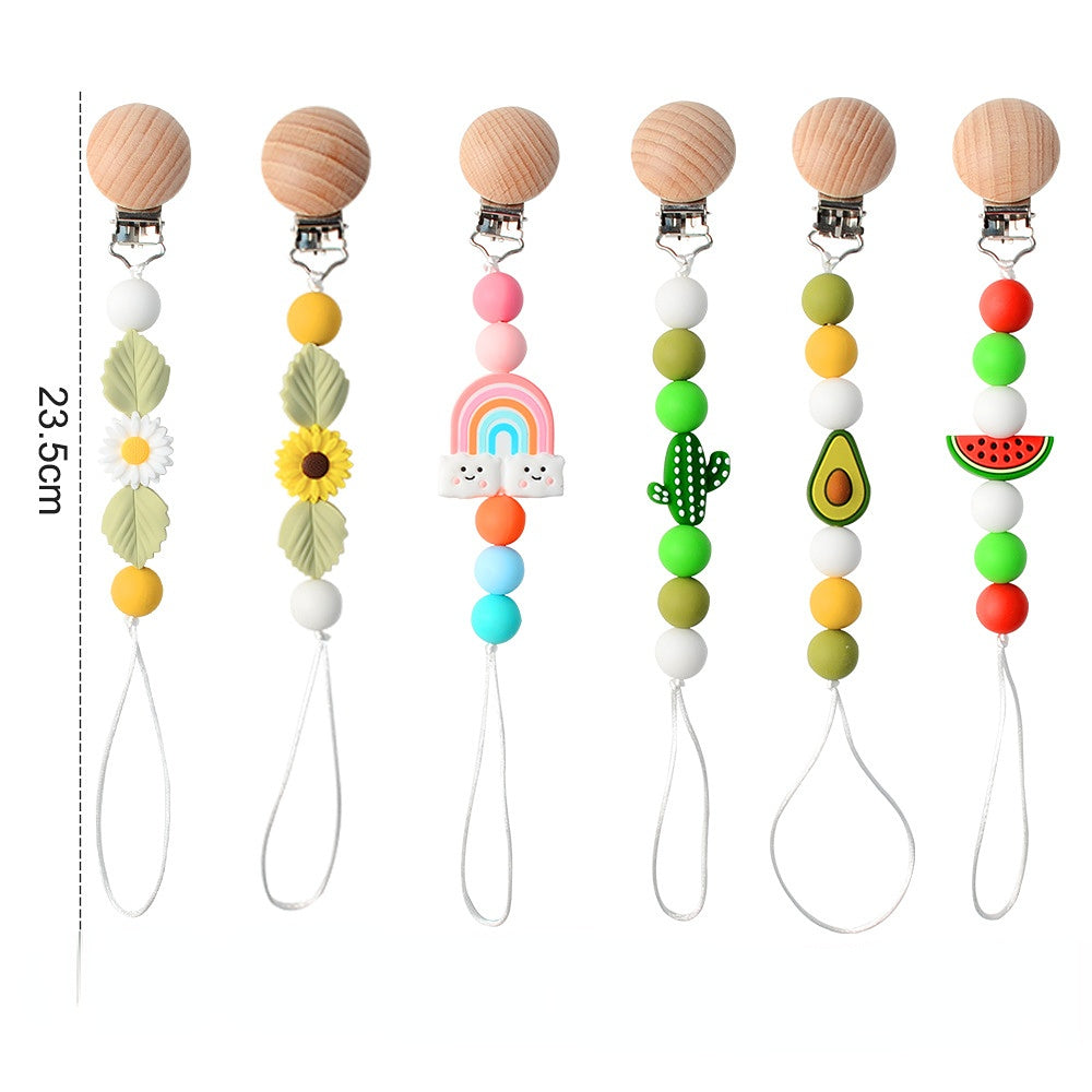 Suministros para bebés de silicona hechos a mano con cadena de chupete para bebés al por mayor